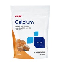 GNC 칼슘 600mg 츄즈 60정 (소프트츄) Calcium 60 Soft Chews, 1개
