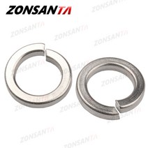 고무오링 패킹 실리콘 오링 고무링 ZONSANTA-A2 304 스테인레스 스틸 분할 스프링 잠금 와셔 탄성 가스켓, 08 M8 x 25Pieces