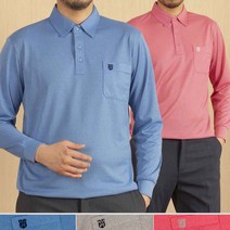 간절기 인견 스판 솔리드 카라 긴팔 티셔츠 618