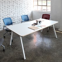 디자인키노 플랫폼M7 회의용 테이블 1800, 회의테이블A/상판오크/다리화이트