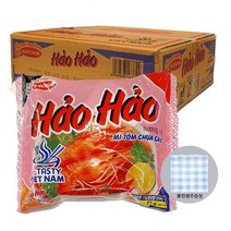 베트남 하오하오 라면 미톰 새우맛 HAO HAO MI TOM CHUA CAY 30개 1BOX 클린행주증정, 2박스