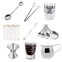 [바리스타 카페용품 모음]/원두커피/아메리카노/커피용품/거품기/샷잔/계량스푼/지거/벨크리머/, 06.로즈골드 롱머들러 원형 20cm