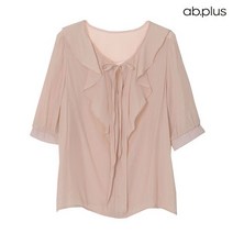 에이비플러스 ab.plus 리본끈 포인트 프릴 블라우스 (LSW2MB76A)