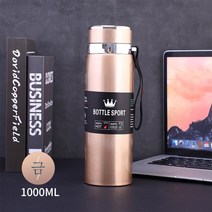 ZZJJC 대용량 탱크 316 스테인리스 텀블러 아웃도어 스포츠 주전자 비즈니스 기프트 컵, 1000ml, 금색