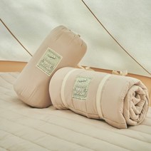 깃든 캠핑매트 자충매트 에어매트 전용 패드 베이지, [베이지], 캠핑 패드+캠핑 이불+베개세트 1개(베개솜포함)