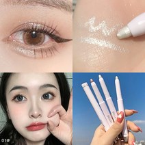 스노우보드엣징 다이아몬드 글리터 아이 섀도우 라이너 펜슬 페이스 메이크업 하이라이터 오래 지속되는 매트 핑크 누에 샴페인 골드 펜, [01] 1, 01 1