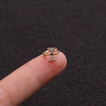 1개/몫 큐빅 지르코니아 후프 귀걸이 유행 미니 피어싱 골드 로즈 컬러 도금 스터드 여성 선물, 04 4_03 Rose gold(1PC)