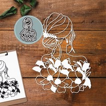 모양 틀 다이컷 crazyclown 꽃 레이디 금속 절단 스텐실 diy 스크랩북 스탬핑 종이 카드 공예, 없음