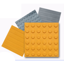 PVC 시각장애인 사각 점자블럭 보도블럭 바닥표시, 옐로우 블라인드 슬레이트(4개) 40x40, 4개