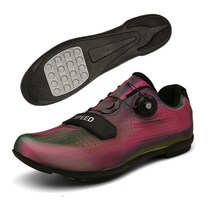 사이클링 신발 도로 자전거 고무 하드 하단 MTB SPD 클리트 플랫 슈즈 여성 스니커즈 남성, 08 8.5, 07 Turn red rubber