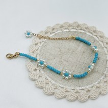 pkpj 컬러 원석진주 믹스 데이지 레이어드 팔찌 6color