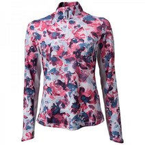 캘러웨이 여성용 브러시드 플로럴 선 프로텍트 골프 풀오버122807