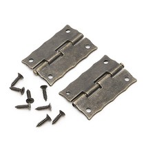 2X 골동품 청동 캐비닛 가구 도어 서랍 보석 상자 힌지 35x28mm