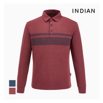 인디안 INDIAN 한기장 에리형 가슴 포인트 배색 카라티셔츠_MITALWWA306