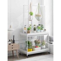 행잉 꽃집 진열대 꽃다발 식물 화단 보관 걸이대 가게, 블랙 100cmx60cmx100cm (3단)