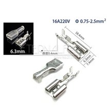 단자 커넥터 2.8mm 4.8mm 6.3mm 16a 스위치 와이어 커넥터 크림프 터미널, 100개-50개 세트