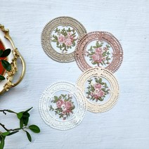 뜨왈 컵매트 티코스터 소품매트, 아이보리