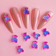 레진아트 재료 세트 만들기 3D 수지 네일 참 만화 귀여운 핑크 토끼 포옹 딸기 부품 액세서리 카와이 DIY 아트 장식 50 개, 23 X1441
