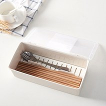 다스몰 1+1 물빠짐 사각 수저통 수저보관함, 핑크