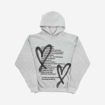 [New Best] 더뮤지엄비지터 하트 스프레이드 후드 그레이 - 22PF The Museum Visitor Heart Sprayed Hoody Grey 265429