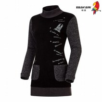 [마코 SALE] (여성)레터링 배색 반목 롱 티셔츠_MJW4TH05