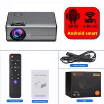 글로벌 버전 ditong 프로젝터 1080p mini led 휴대용 wifi full hd android 4k 1280720p 키스톤 보정 홈 시어터, 회색 안드로이드, 영국 플러그
