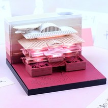 벗꽃 입체 메모지 인테리어 소품 사무실 장식 LED 떡메모지, K