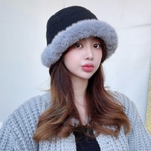 VANANA2 럭셔리 페이크퍼 방한 숏챙 벙거지 모자 2color