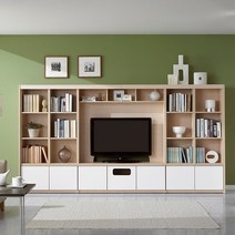 에든가구 전면 TV 책장 거실 서재화 티비 슬라이딩 거실장 서재형거실EDOD-2419 월플렉스, 라이트메이플, 55인치-최대 가로길이 1240mm