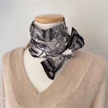 로코하 리프 양면 실크 스카프 트윌리 쁘띠 머플러