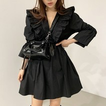 블링앤수 러블리 여성 기본핏 브이넥 원피스 KZZ109