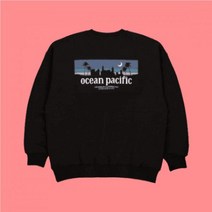 [100%정품] 오션 퍼시픽 OCEAN CITY 맨투맨 스웨트셔츠 스웻셔츠 크루넥 티셔츠 상의 [블랙] 오션퍼시픽