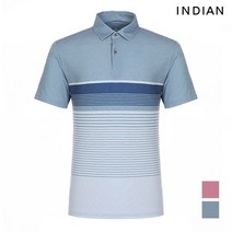 인디안 INDIAN 스트라이프 배색 반팔 카라 티셔츠_MITASVM2401