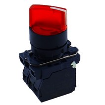 셀렉터 스위치 3단 방수 조명 로터리 노브 2 또는 3 위치 SB5 LA68S XB5 AK124B5 일체형 LED 포함, [01] 파란, [05] 220V, [01] 2 fixed P. 2 NO