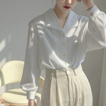 숙녀옷장 여성 카라넥 데일리 오버핏 블라우스 S038