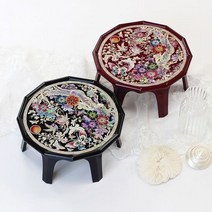 [박씨상방] 나전칠기 채색 12각 자개 미니소반 2호, 선택:매조검정