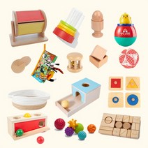 몬테소리교구 러브에브리 호환 원목블럭 나무 우드 유아 장난감 0-12개월, 6.인지퍼즐