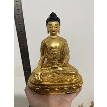 좋은 불교 금박 구리 부처님 동상 가정 가족 사원 보호 관음 타라 석가모니 부의 신 구루 린포체, [01] 21CM, [06] Sakyamuni
