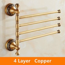골동품 구리 360 회전 수건 선반 3/4/5 레이어 활동 바 타올 홀더 욕실 액세서리 홈 장식, 02 4layer