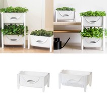 블루베리화분 화분도매 빈 초대형 대형직사각 플라스틱대형, 2단, 화이트