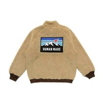 HUMAN MADE 휴먼메이드 22AW 가을 겨울 자수 헤비 웨이트 두꺼운 양털 스노우 마운틴 프린트 캐주얼 코트 남성용 여성용 의류