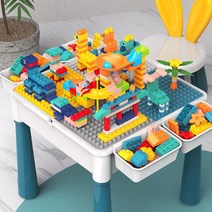 tscorp 다용도 접이식 블럭 테이블 대용량 레고호환 책상 테이블 세트505pcs, A세트+의자*1