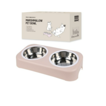 위러브 미끄럼방지 마시멜로 반려동물 식기, 1, 핑크