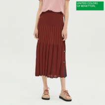 베네통 베네통 리브 버튼 니트 스커트 BASK59031_WI