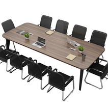 연수용 대회의실 테이블 회의용 8인 사무용 책상 3m, 180x80x75 두께 2.5 월넛 블랙