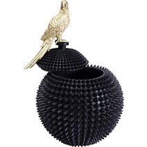 홈카페 인테리어 모빌 촬영 소품 샵 선물 세련된 kare parrot 디자인 장식 상자 아름다운 xxl 보관 통 황금 새가 있는 검은색 항아리 장식 상자 검정금색 뚜껑이 있는