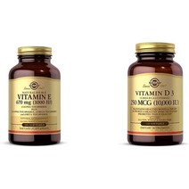 미국직구 솔가 비타민 E 670mg(1000IU) 100 혼합 소프트겔 - 비타민 D3(콜레칼시페롤) 250MC(1만IU) 120 소프트겔 메인테인 네츄럴 스킨 및 시스템 Su, 수량, 상세참조