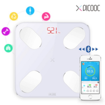 피쿡 CQ MINI 비만도계산기 체지방측정기 스마트 체중계, 화이트