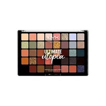 NYX Professional Makeup Full Eye Look Set Ultimate Shadow Palette Brights Blending Brush Epic Ink Li, 40 Shades, 12 Utopia