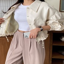 오슈 여성 캐주얼 힙한패션 홍대룩 스프링 숏 카라 자켓